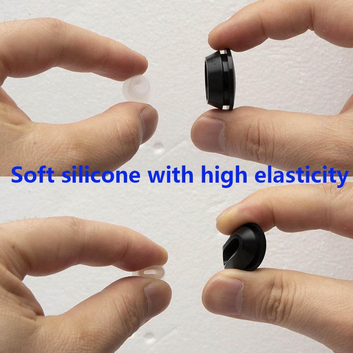 tapón de goma tapones de silicona en forma de T, Tapón de silicona for orificios, tapón de goma, tapón en T cónico, negro, 50 unidades(Black 50 Pcs,FC-463)
