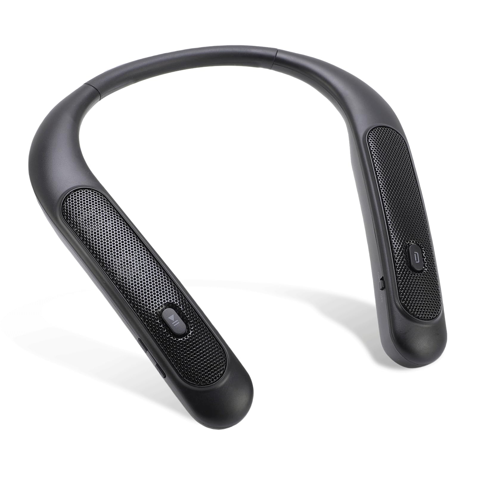Lazmin112 Altavoz Bluetooth con Banda para el Cuello, Altavoz inalámbrico portátil, 12H de reproducción, Sonido estéreo 3D, micrófono Integrado, IPX4, 90g, Peso Ligero, ergonómico