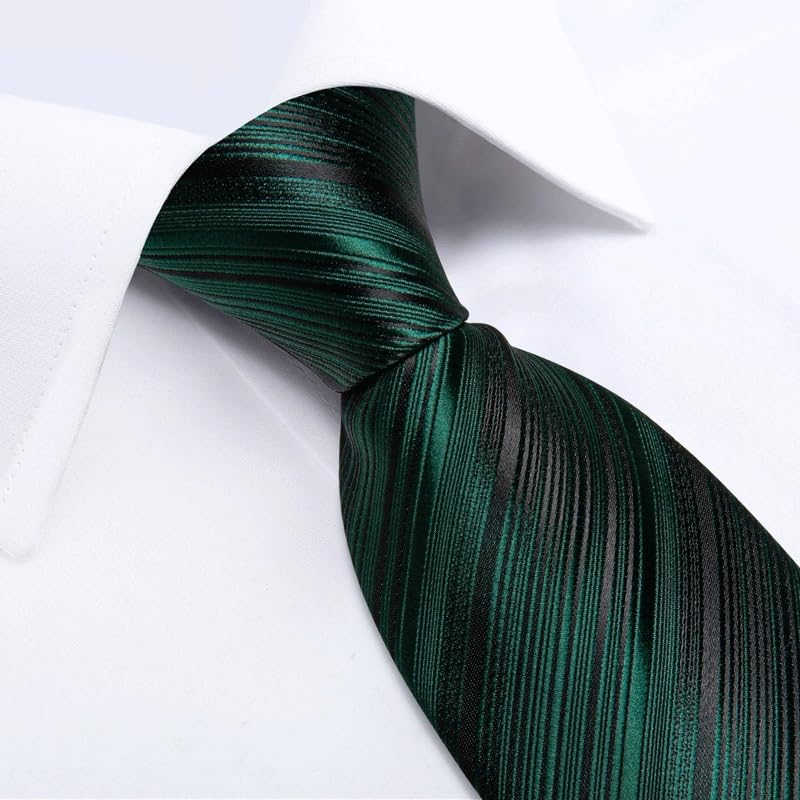Corbata de seda rayada para hombre formal miniatura 4
