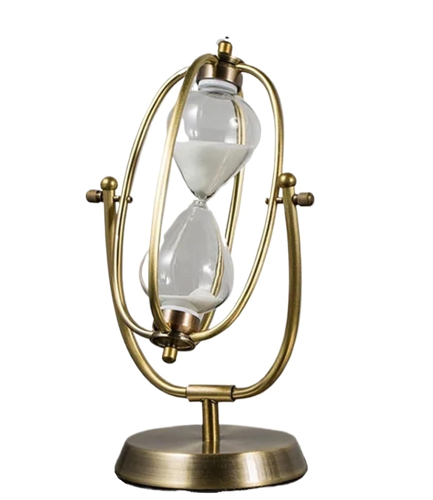 Empty Hourglass, Gold Hourglass Timer 30/60 Mins Metal Rotating Sand Clock(30min)