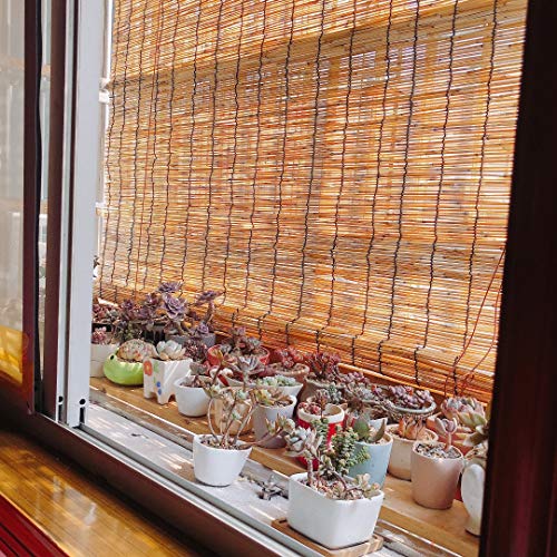 F-XW Persiana/Estor Enrollable de Bambú para Interior o Exterior, Natural 80 x 200/80 x 250/90 x 200/100 x 250/110 x 300cm