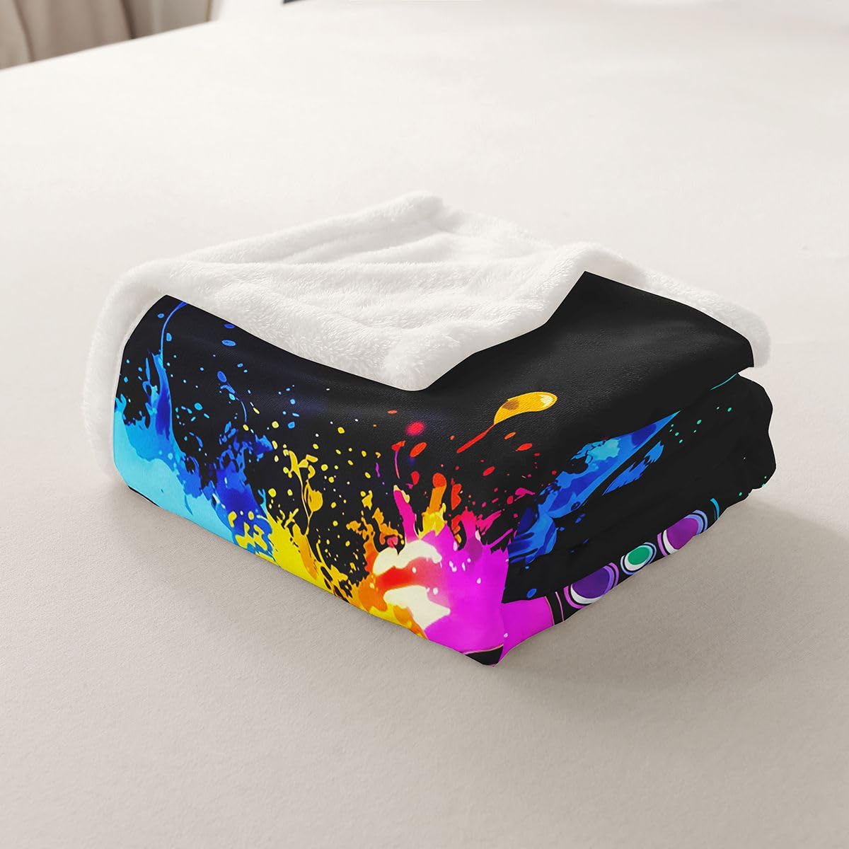 Couverture 220x240cm Gamer Couverture Polaire Flanelle Microfibre Gaming Plaid Jeté De Canapé Décoration De Salle Jeu Personnalisé Gamepad pour Canapé Ou Lit