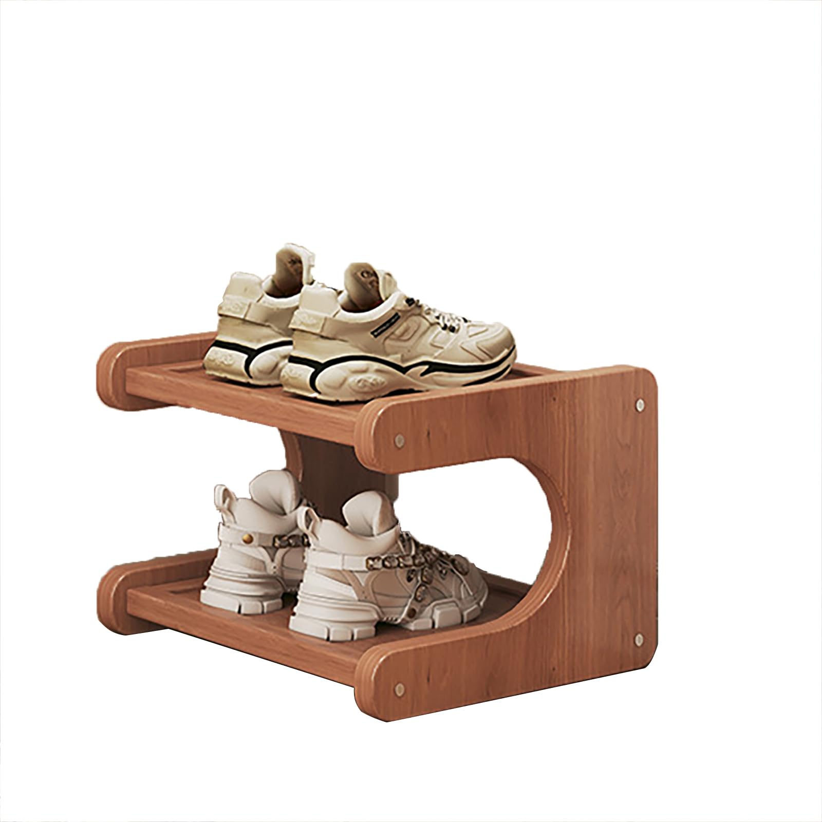 Scarpiera pieghevole a 2 ripiani per corridoio, camera da letto e ingresso, design salvaspazio, soluzione ecologica per piccoli spazi, perfetta conservazione