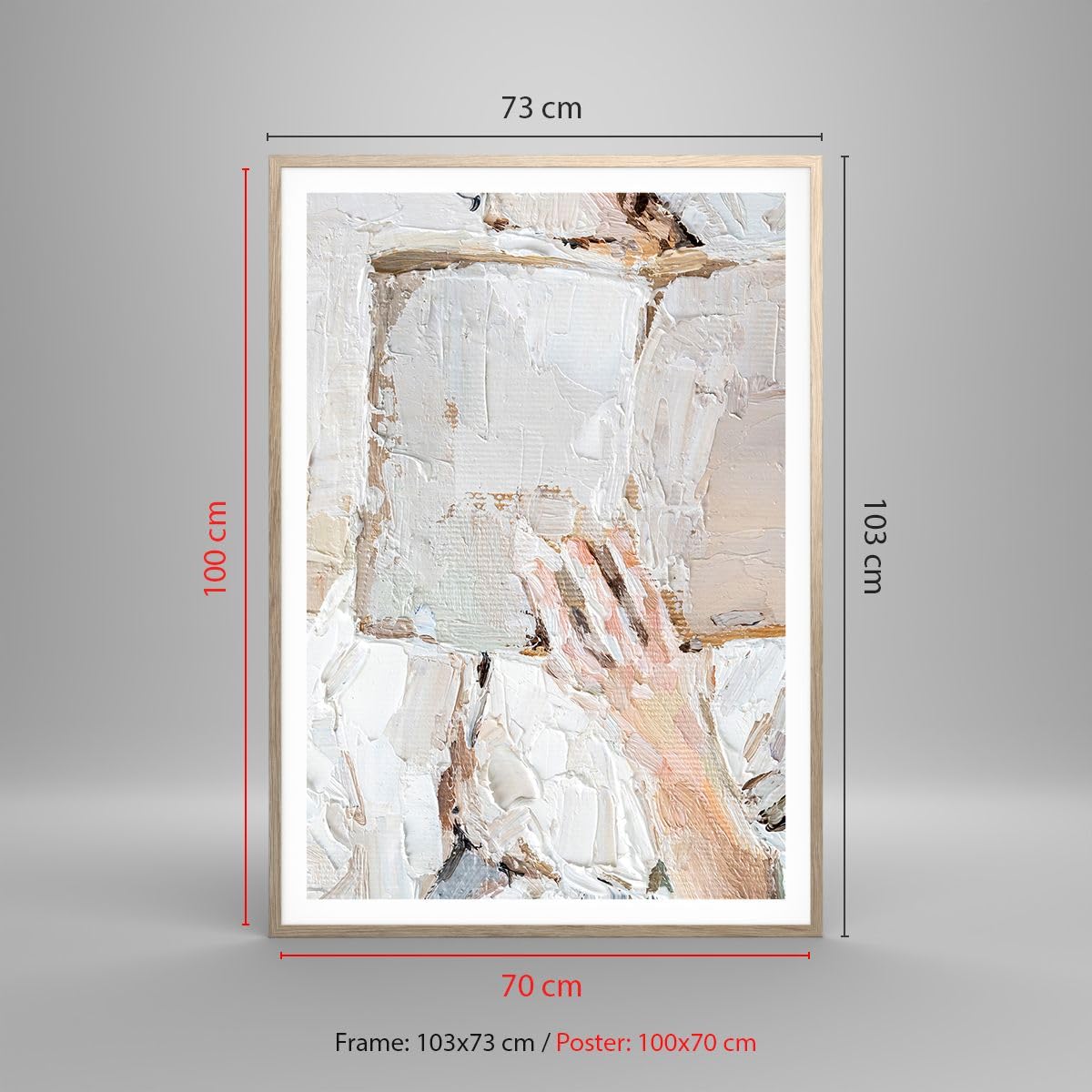 ARTTOR Poster Wandbild Kunstdruck 70x100cm Abstrakt Menschen - 5514 - P2N | Hallo Buch Minimalismus Vertikal mit hellem Eichenrahmen Wohnzimmer Schlafzimmer Küche Büro Wanddeko Kunstposter ARTTOR