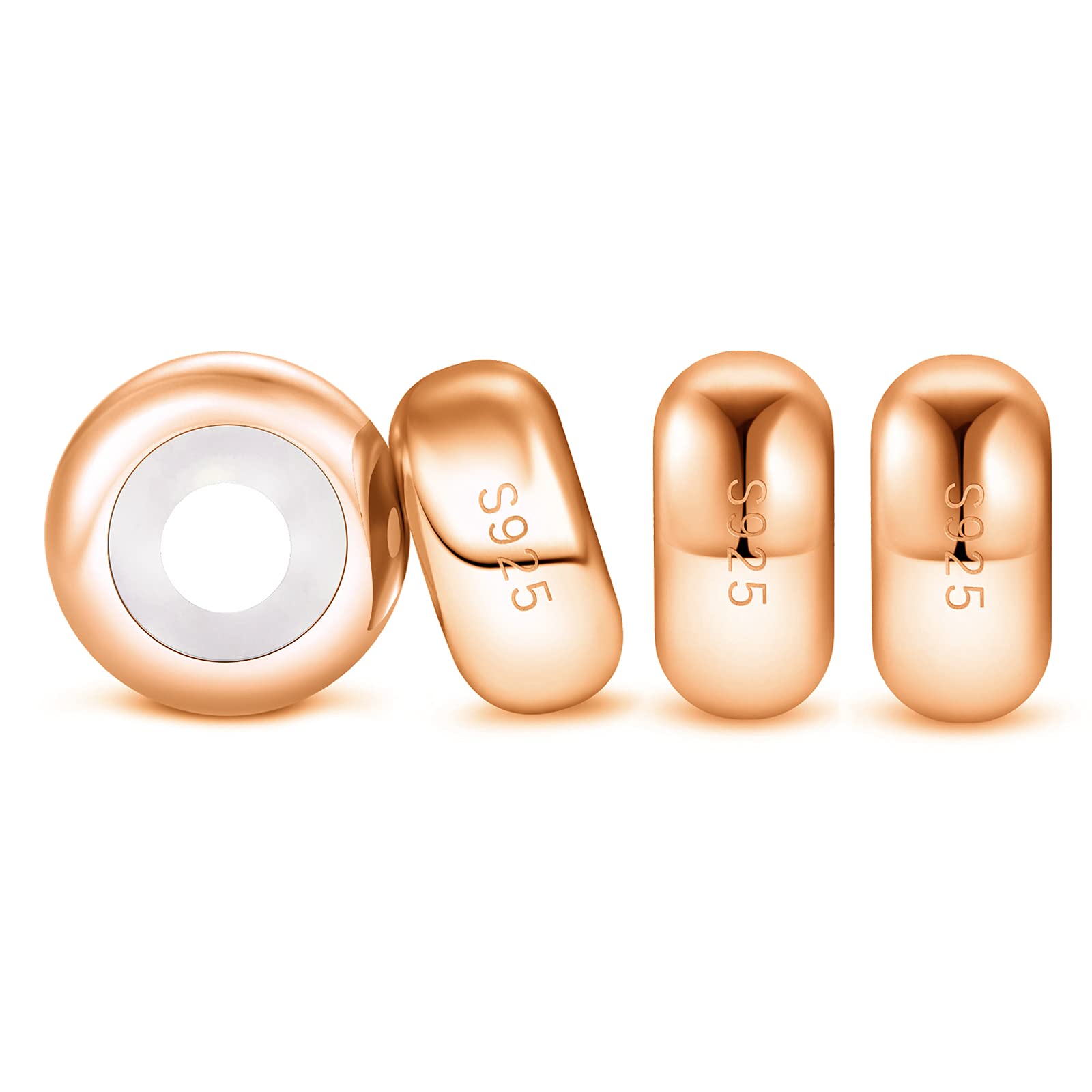 DALARAN Sterling Silver Stoppers Beads for Pandora Bracelet Rubber Spacer Charms 925