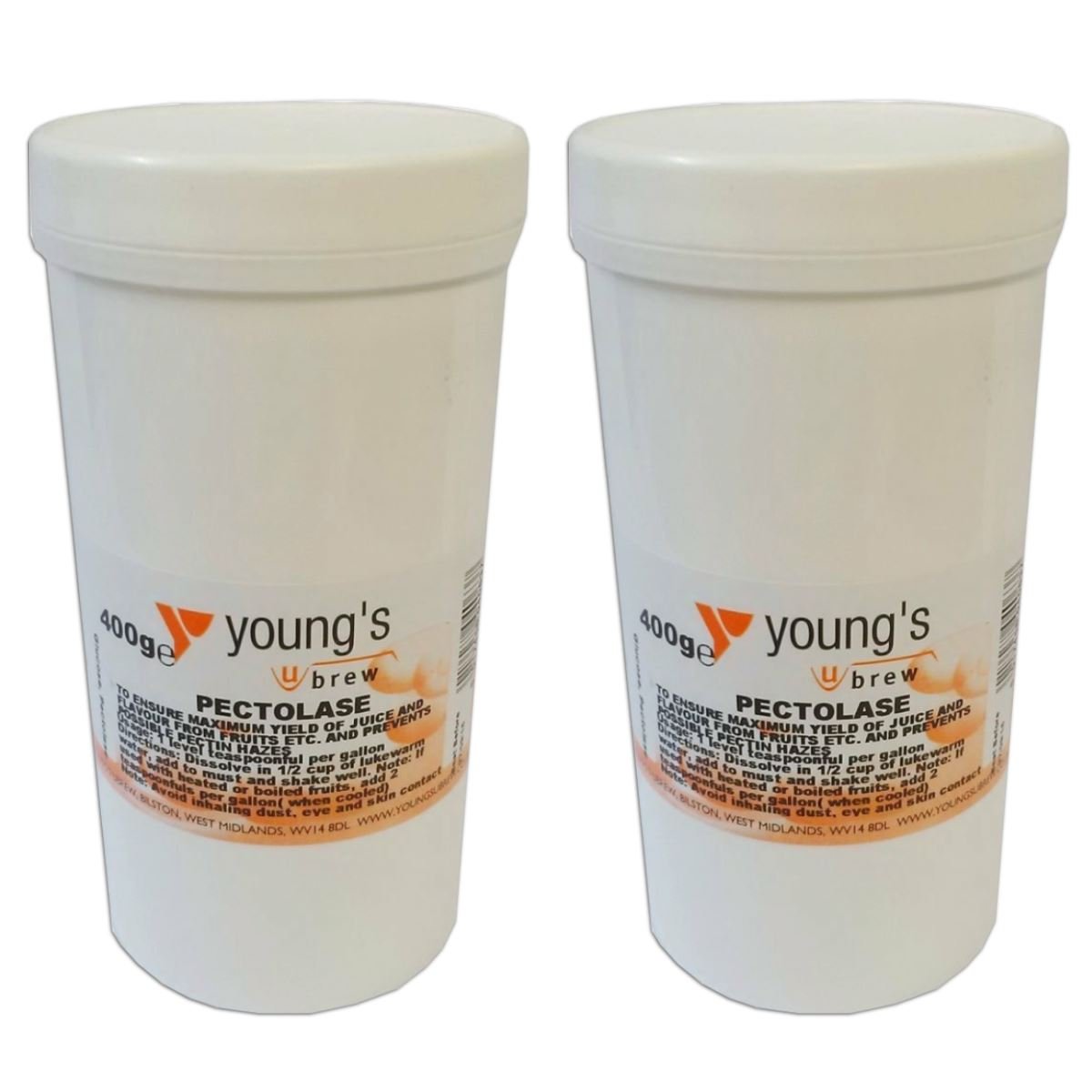 2X Pectolase 400g Tub Youngs - Home Brew Beer & Wine Making Chemicals