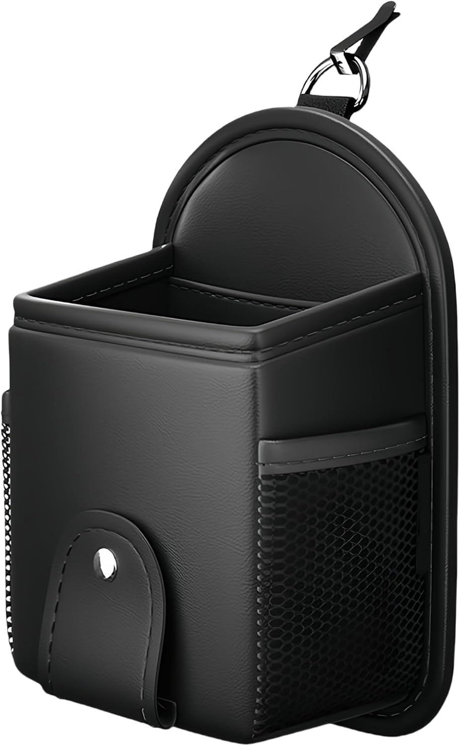 Premium Car Air Vent Storage Box, Black Leather, Three-Layer