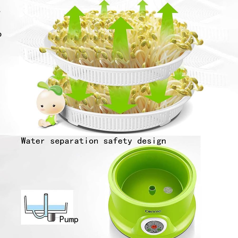 Kit Inteligente de Germinación de Semillas, Máquina Eléctrica de Brotes de Frijol de 3 Capas, Máquina Automática de Cultivo de Frijoles, Herramientas de Brotación de Plántulas de Gran Capacidad