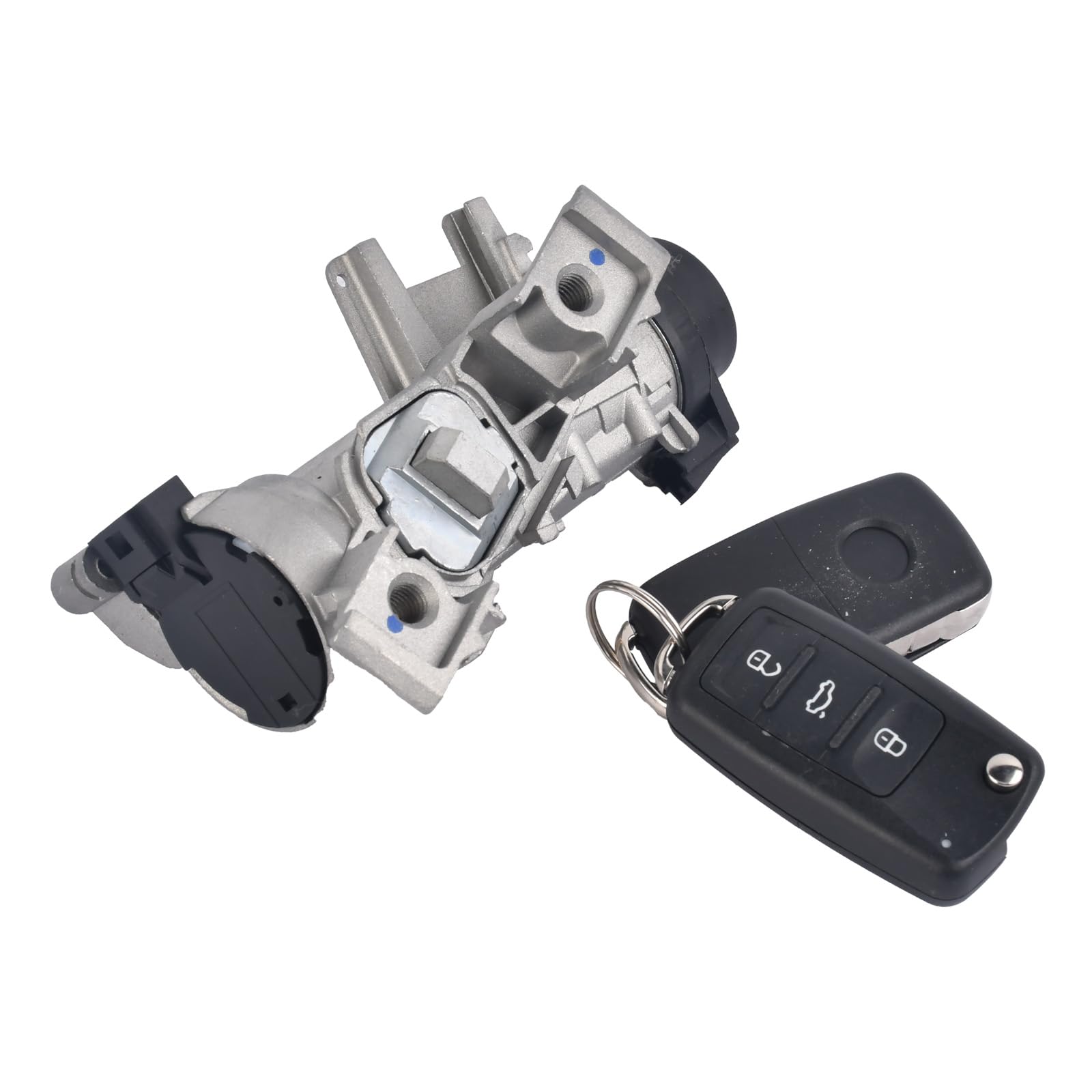Zündschalter Zündschloss Mit Schlüssel+Fernbedienung passend für Caddy III Octavia II Tiguan 5N Touran Toledo III Superb II Yeti 5L Golf V VI A3 TT Altea XL Leon Autozubehör Teil# 1K0905865 1K0905851B
