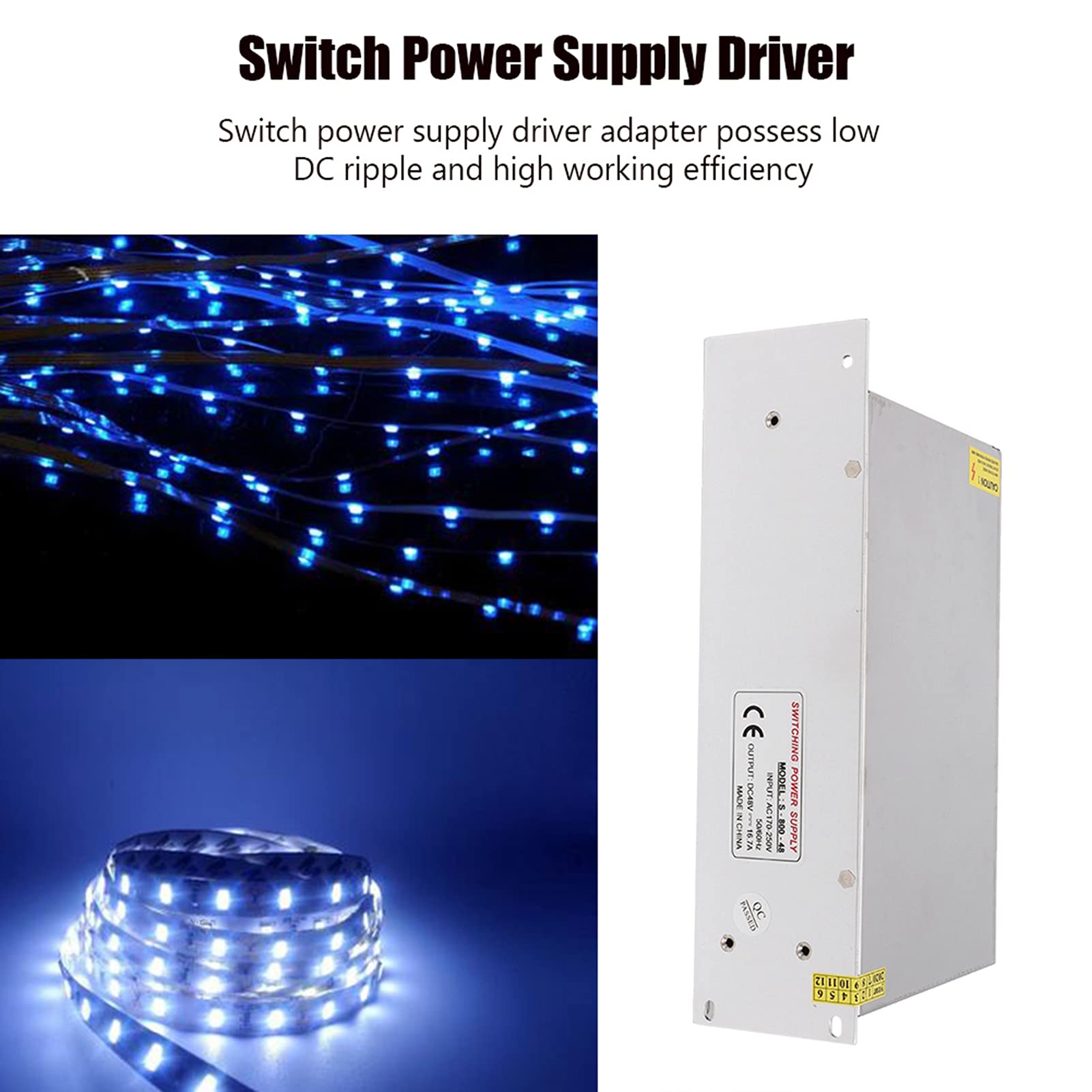 Yinhing Wysokowydajny Zasilacz Przełączający Adapter Sterownika Zasilacza Stop Aluminium DC48V do Taśmy Ekranowej LED Lekka Drukarka 3D S 480 48 48 V 10 A 480 W AC110 15 z wydajną konstrukcją