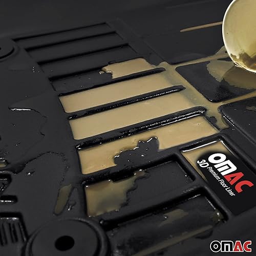 Miniatura 9 de OMAC Alfombrillas prémium para Dodge Grand Caravan 2008 a 2020, juego de revestimientos moldeados 3D delanteros y traseros, protector para todo tipo
