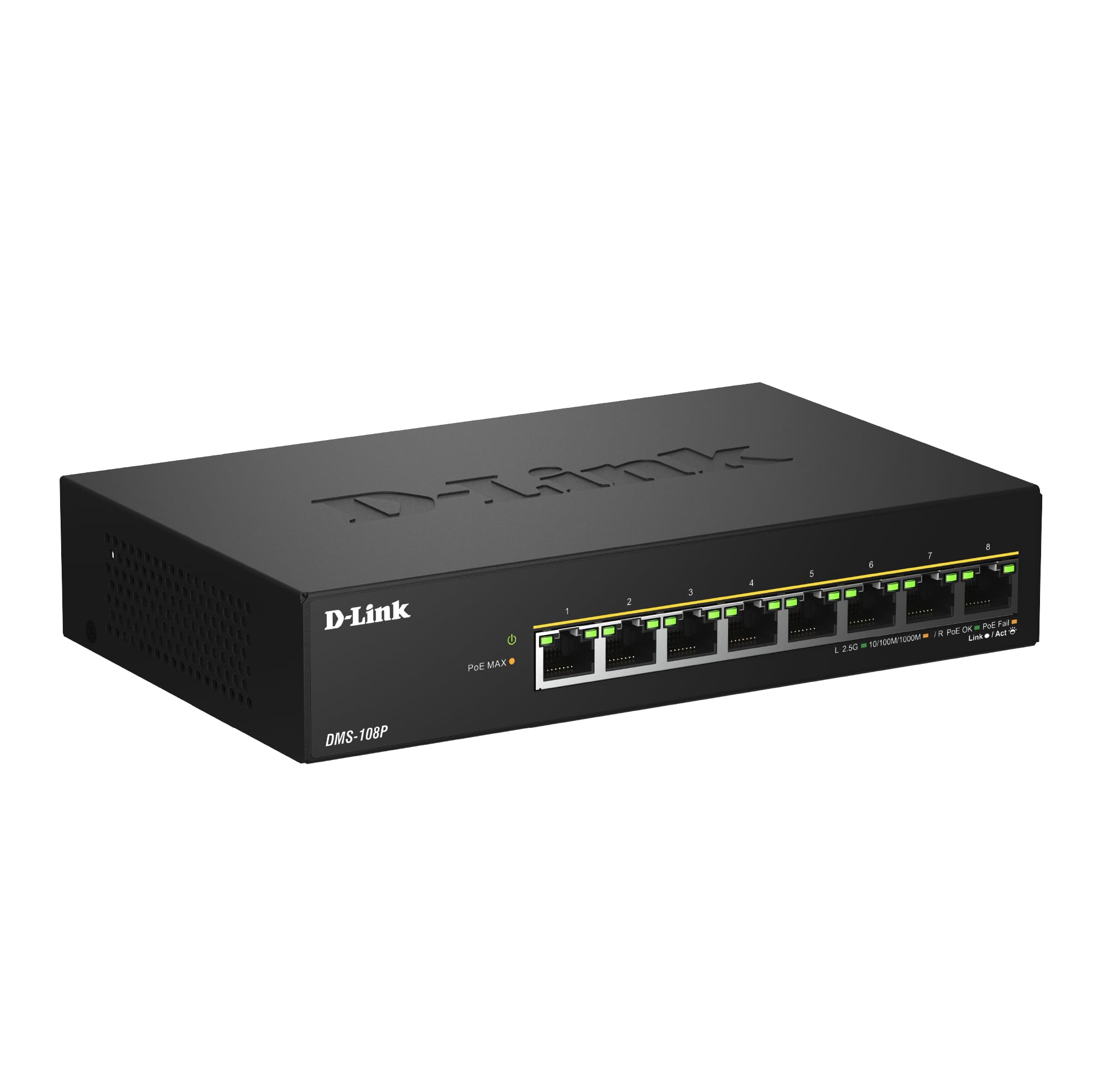 D-Link DGS-105/B 5-Port Gigabit Unmanaged Metal Desktop Switch 10/100/1000 Mbit/s - UK Version, black DGS-105/B — view 15