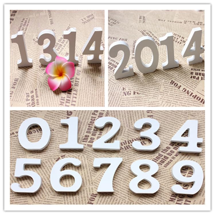 6 Inch White Decorative Wooden Letters and Numbers (@) - Image 3