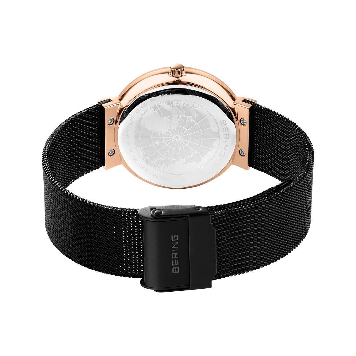 Bering Damen Quarz Uhr | Armbanduhr 35 mm Edelstahlgehäuse und Zifferblatt | Milanaisearmband | Saphierglas | 5 ATM | 11435