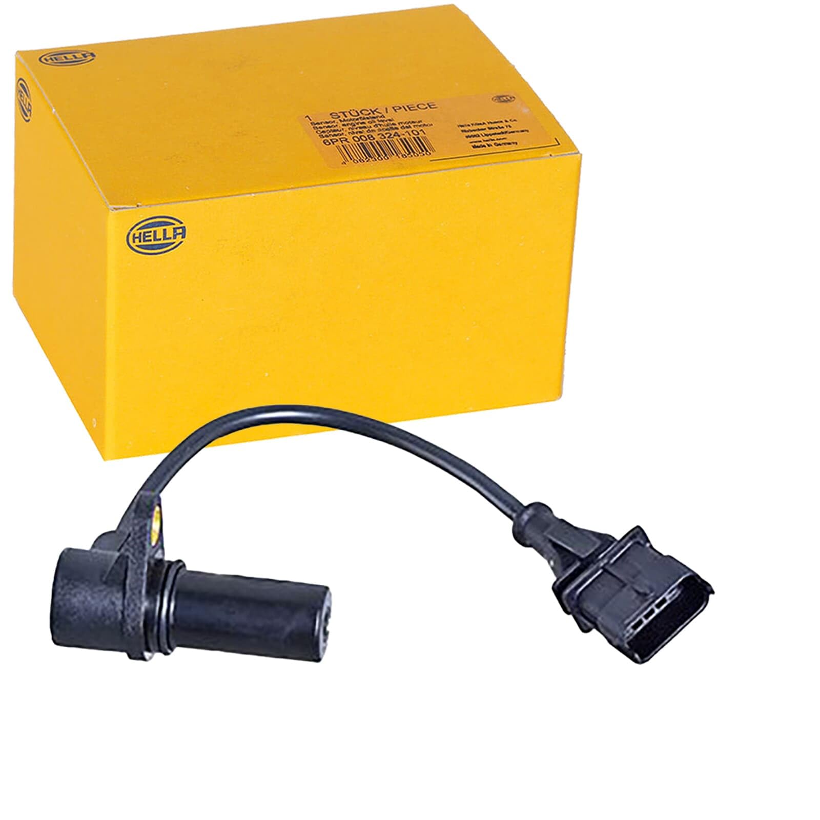 HELLA 6PU 358 191-291 Kurbelwellensensor - 3-polig - geschraubt - mit Dichtungen - mit Kabel | 6PU 358 191-291 passend für Ducato | 6PU 358 191-291