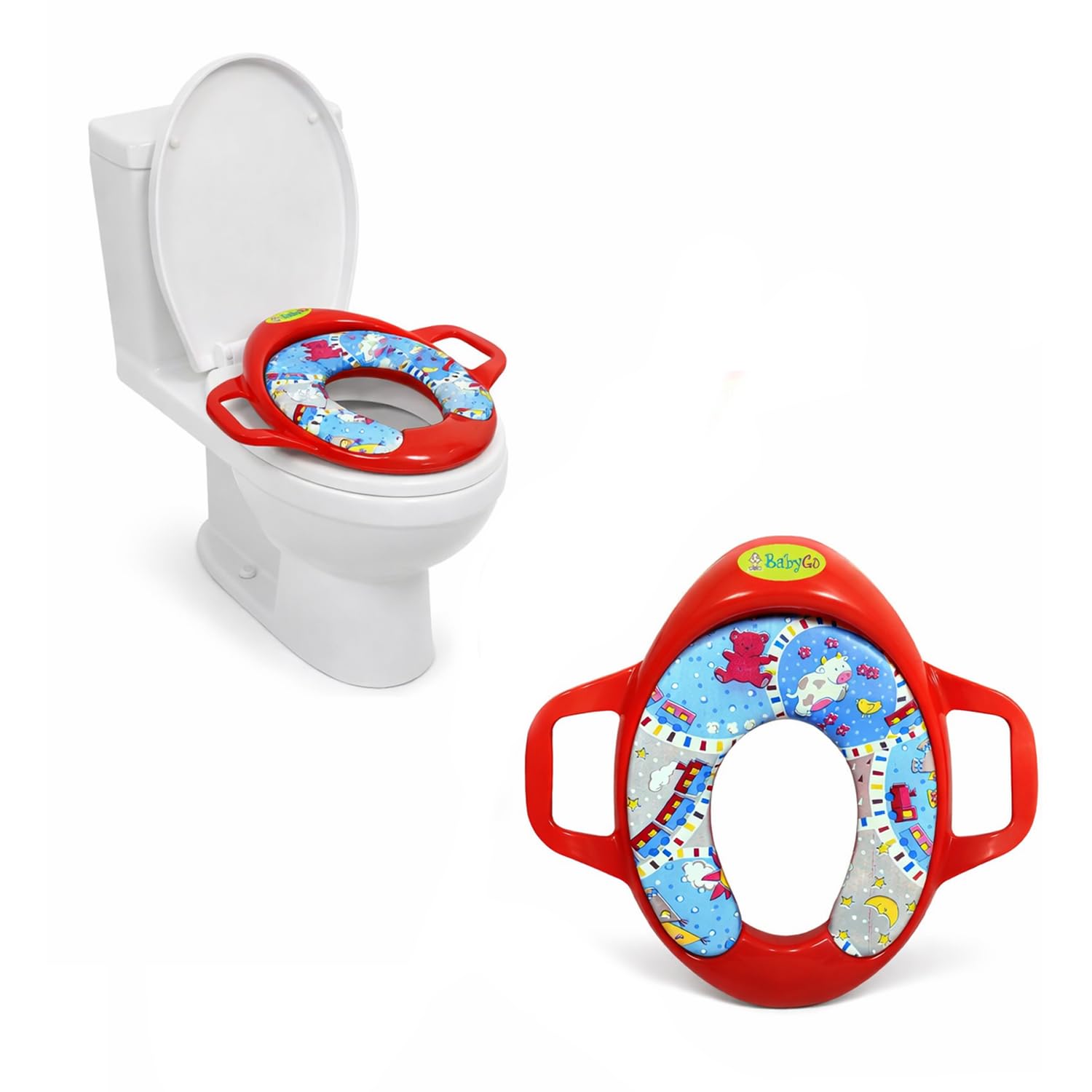 BabyGo Cushioned Potty Seat, Toilet Seat with Handle for kids (RedG)-picture-43