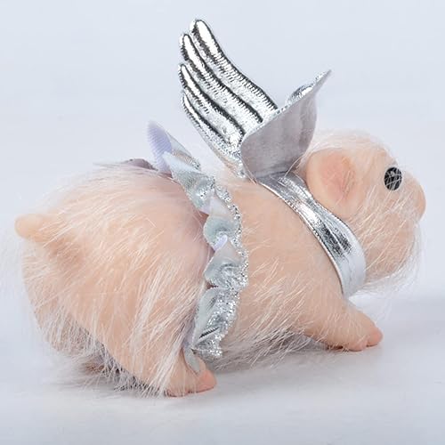 Miniatura 2 de Eummy 5 Inch Mini Realistic Silicone Pig,Stretchy Fake Animals Full Body Hand Silicone Baby Pig,Lifelike Baby Piggy Doll Soft Body