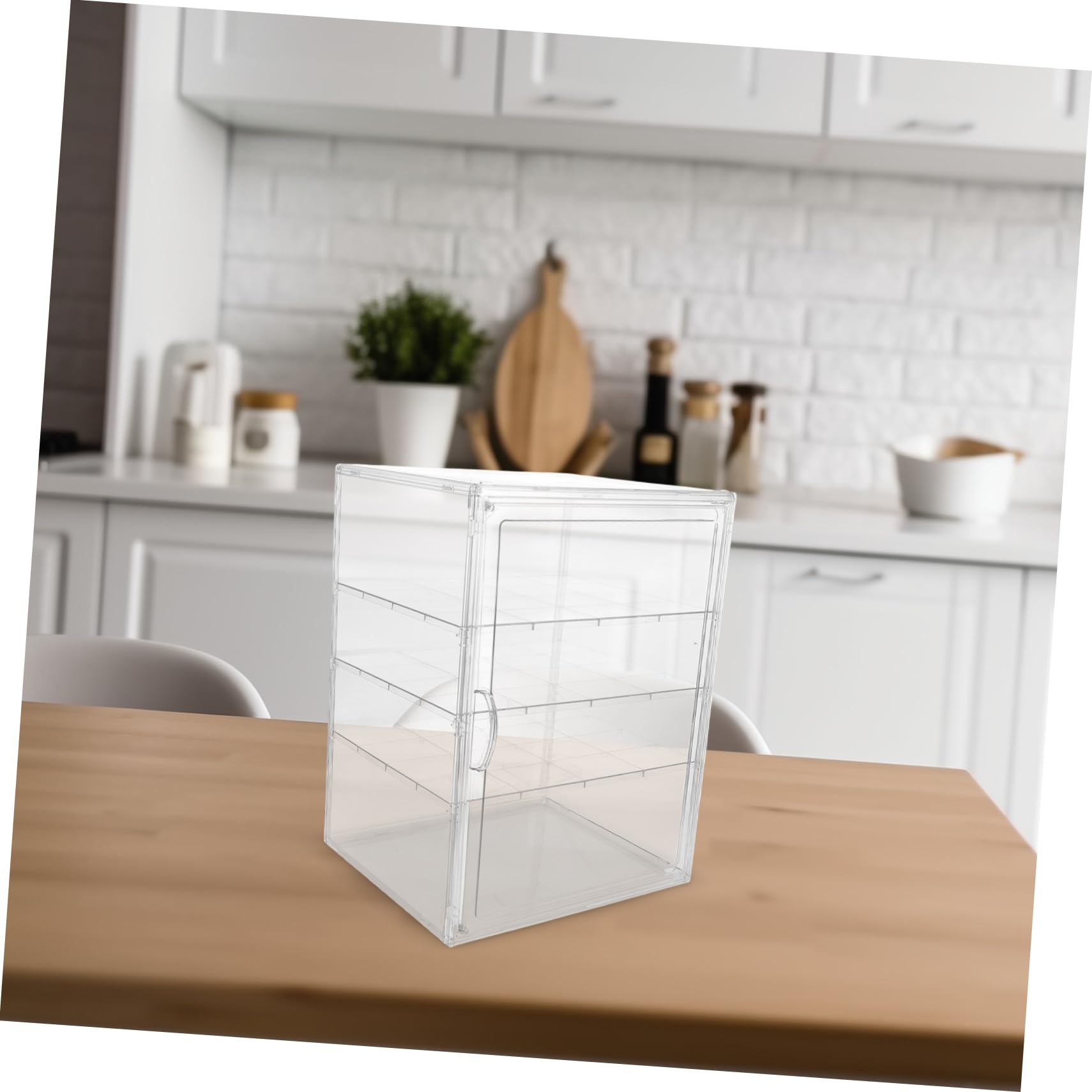 Vetrina Trasparente per Dolci 4 Livelli Regolabili, Design Smontabile in Pet, Espositore per Pasticceria e Biscotti per Cucina e Laboratorio