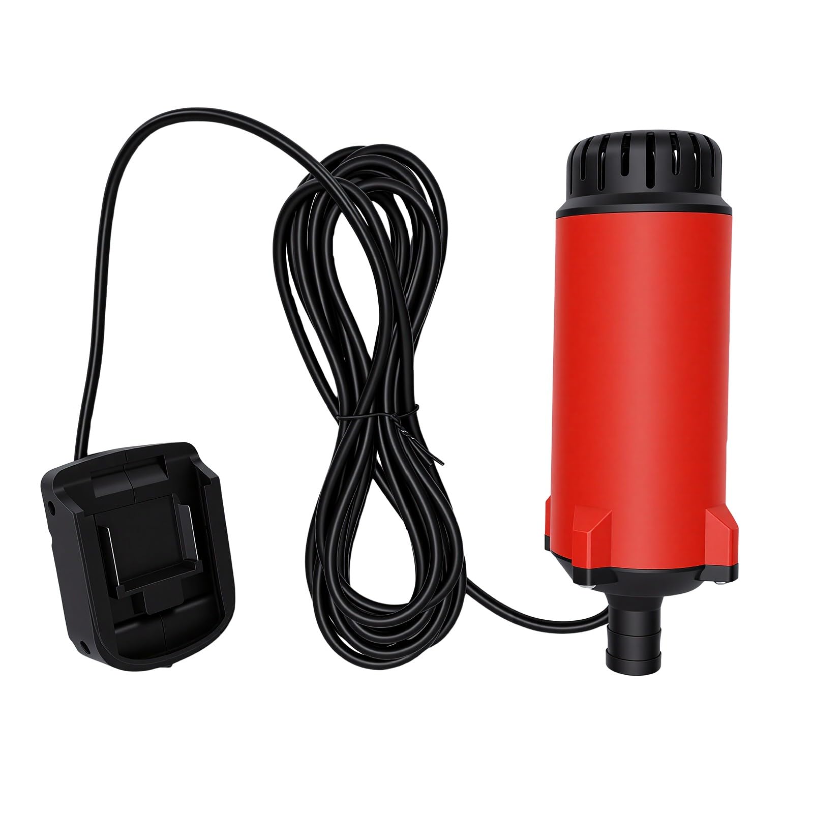 GOWENIC Sumpfpumpe 120 L/h, 5 M Hub, Tragbare Batteriebetriebene Wassertransferpumpe für Gartenbewässerung, Hochwasserschutz, Poolentwässerung mit Zwei 21-V-Batterien (EU-Stecker)