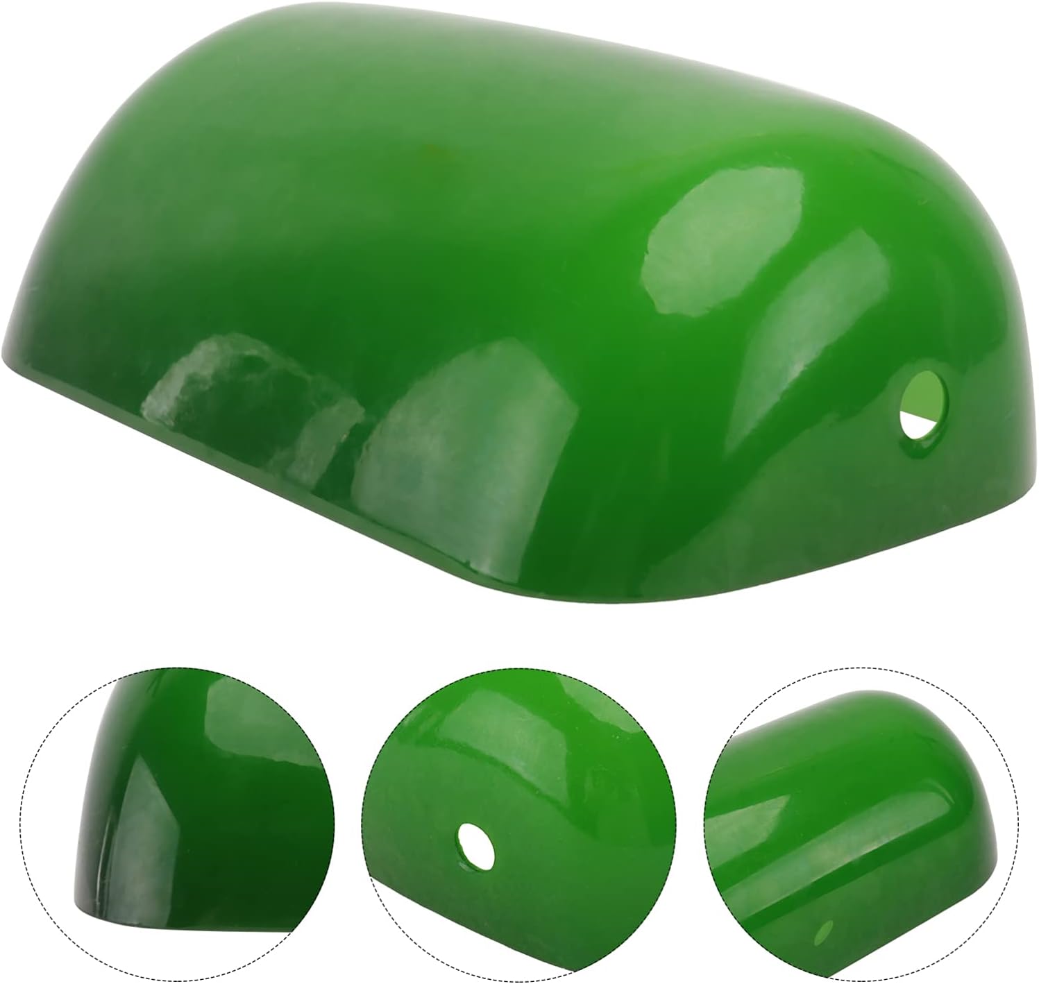 Uonlytech Retro Green Glass Lampshade 9.05X5.31X2.95 Inch Replacement Table Lamp Cover Vintage Bankers Desk Lamp Shade for Home Office Hotel