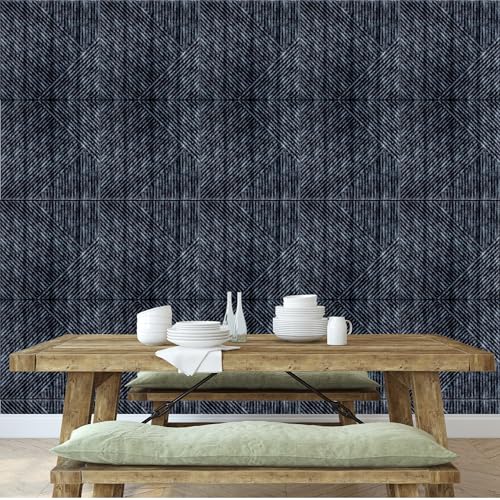 Image of Kayra Decor 3D Self Adhesive Wall Panel Thunder Black TP 106 Design Pack of 12 Covers 32.34 Sq. Ft.TP106