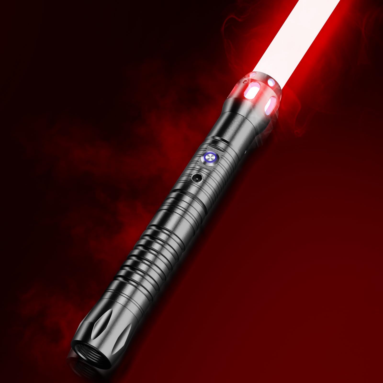 Lischwert Spada Laser, Spade Laser con 15 Colori RGB 10 Caratteri sonori, Spade Laser da duello con Manico in Metallo e Lama sostituibile, Spade Laser per Adulti, Bambini