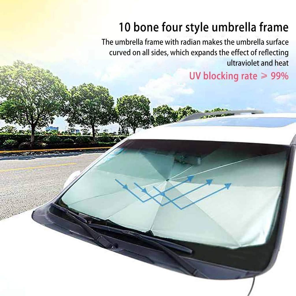 AIKESI Car Umbrella Sun Shade Cover for Windshield UV Reflecting Foldable Front Car Sunshade Umbrella, Easy to Use/Store, 57'' x 31'', Fit Most Vehicle: Automotive