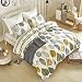 AiMay Duvet Cover Set 100% Natural Cotton 3 Piece Bedding Sets with Zipper Closure Ultra Soft Comfy Breathable Fade Resistant Hypoallergenic Colorful Leaves Pattern Design Queen Size(90"x90")