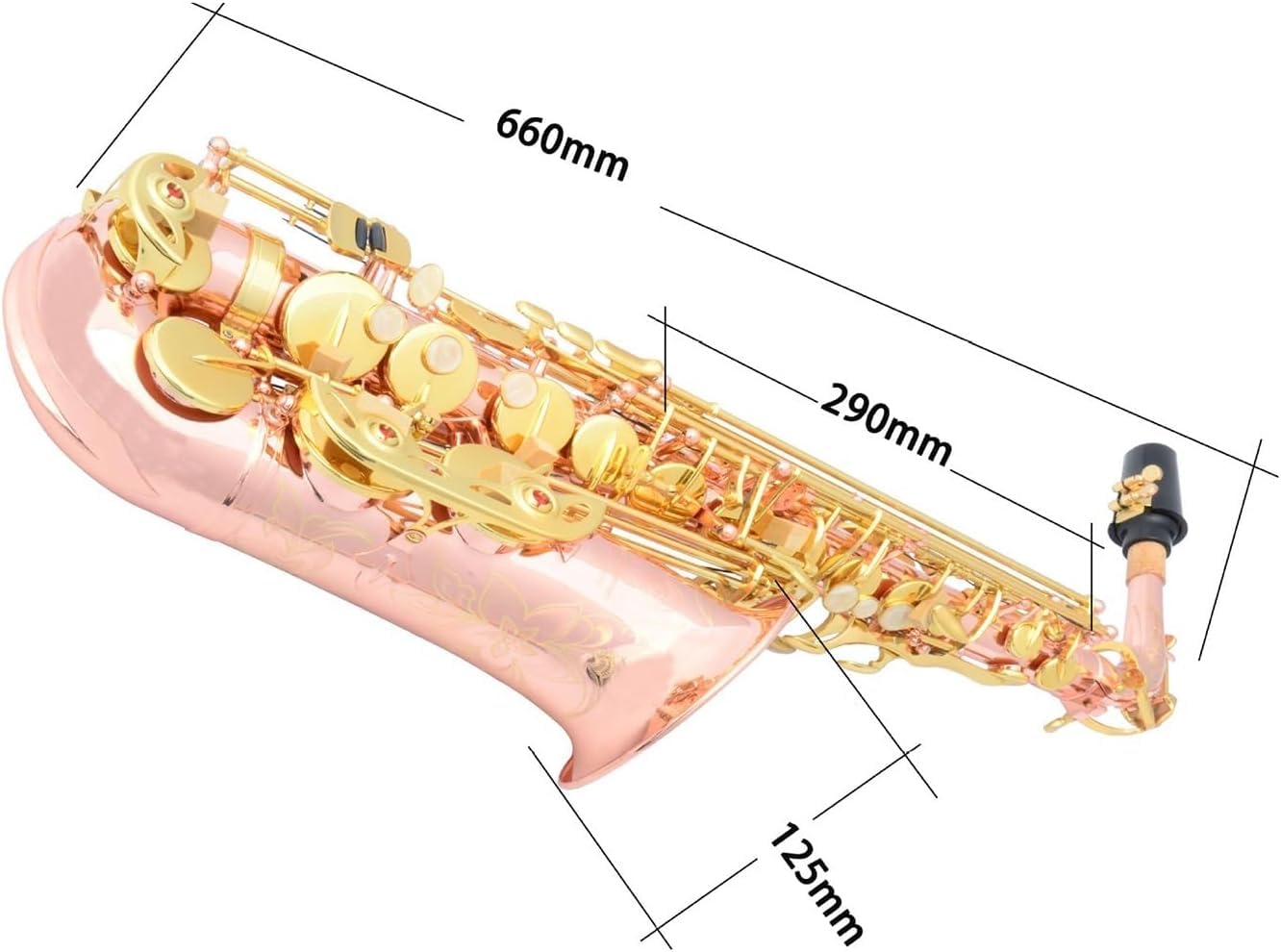 Kit de saxofón alto para principiantes, cuerpo profesional de bronce fósforo con teclas doradas, juego completo de instrumentos musicales para aprendizaje y actuación