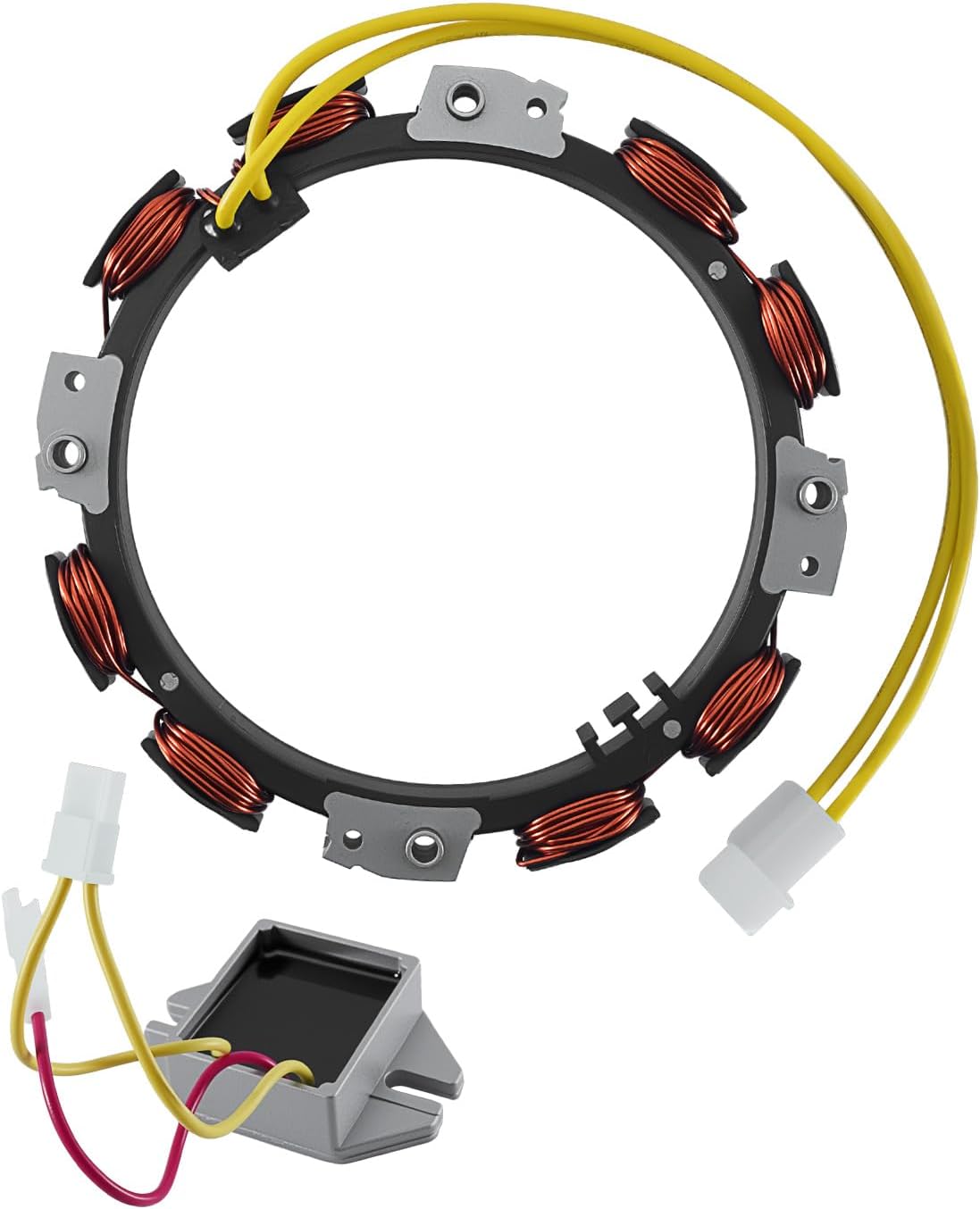 Alternator 10-16 Amp Replace 592830 696458 and Voltage Regulator Replace 394890 Fit for Briggs Stratton John D 96458 691064 393295 845907 394890 797375 393374 691185 JD GT235 LT166