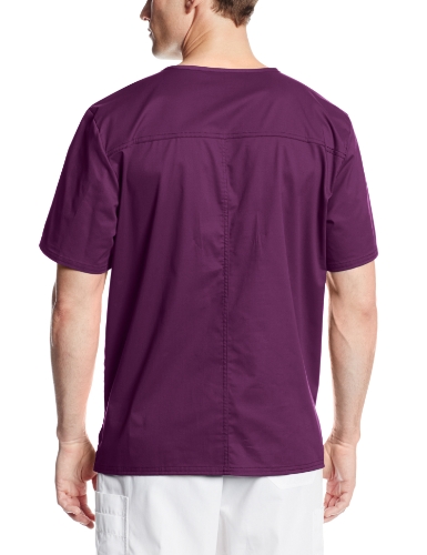Image of Cherokee Scrubs for Men & Women V-Neck Scrub Top with 4 Pockets, Cotton Blend Soft Stretchy Easy Care Nursing Uniform - 4725