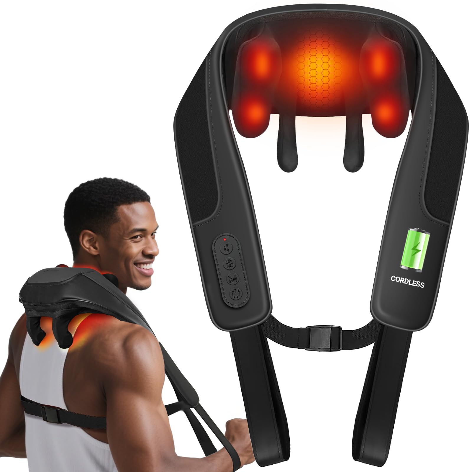 CooCoCo Cordless Neck Massager with Heat