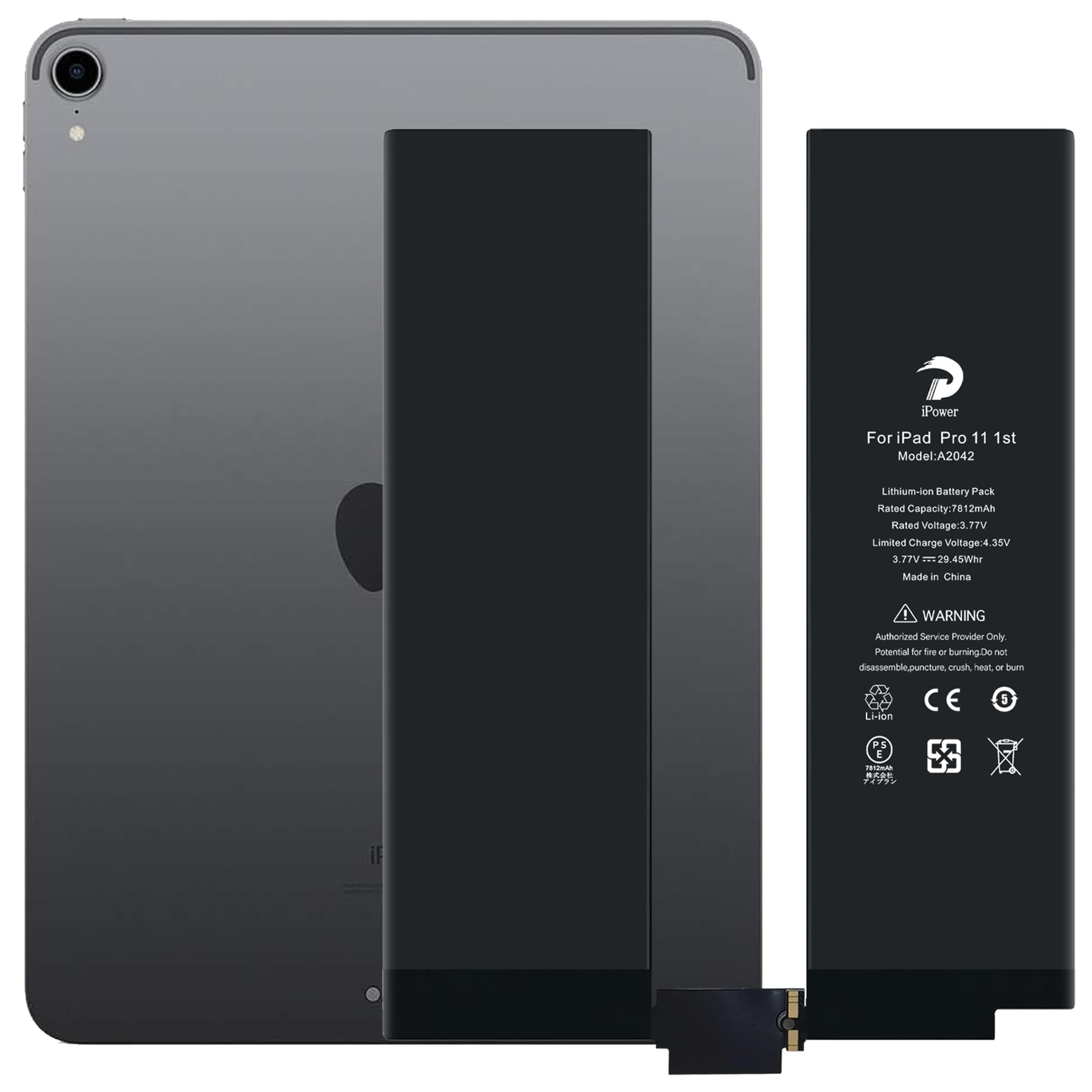Apple iPad Pro11 (第1世代)最大バッテリー96% Amazon | iPower for iPad Pro 11 バッテリー交換 第1世代 容量