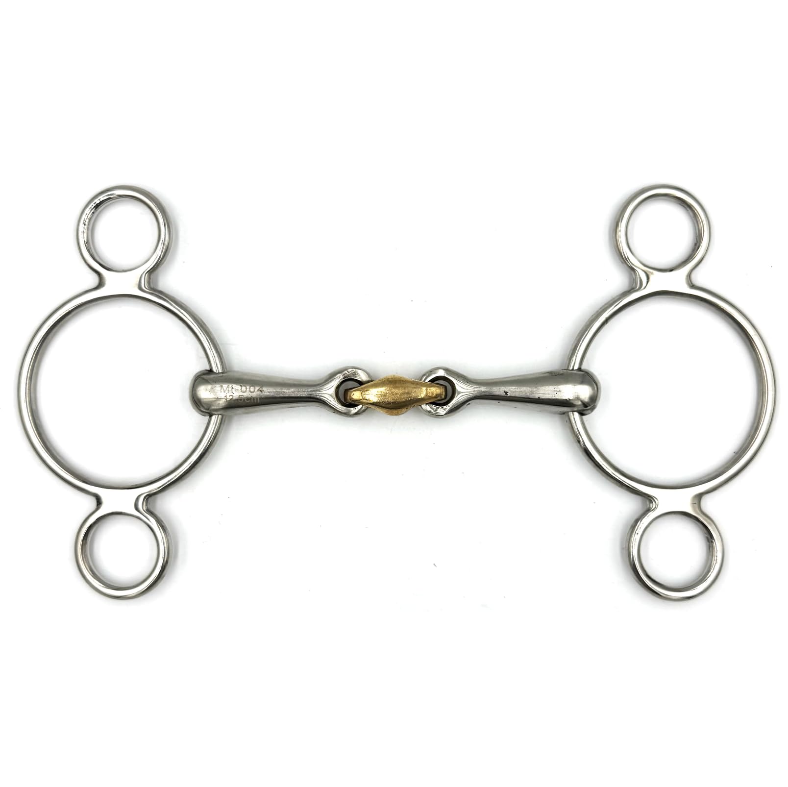 ES0259 JW Gebiss 3-Ringtrense 3-Ring Doppelt Gebrochen mit Kupfer anatomisch geformtes maulfreundliches aus Edelstahl Gebissstärke 16 mm (14.5 cm)