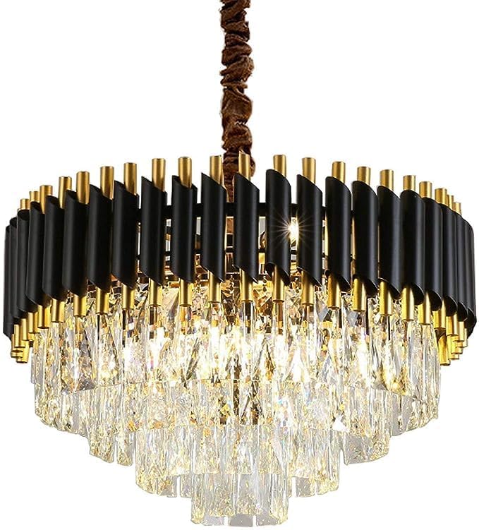 Image of Black Mamba | Crystal Chandelier Lights | Modern Chandelier Light Fixture for Hallway, Living Room, Hotel & Entryways (600 mm Round)
