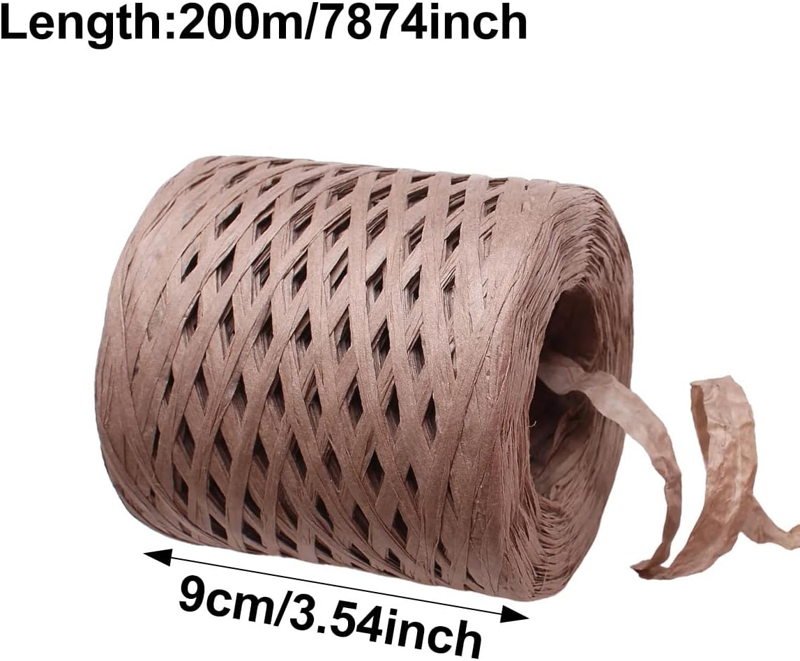 ECYC Ltd 218 Yards Raffia Paper Twine Ribbon Packing Paper Raffia Ribbon String for Gift Wrapping, Christmas Crafts DIY Decoration