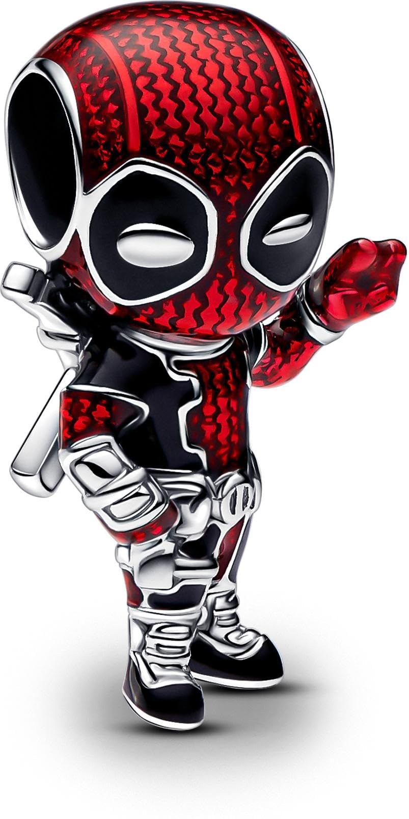 Marvel Deadpool sterling silver charm with red and black enamel