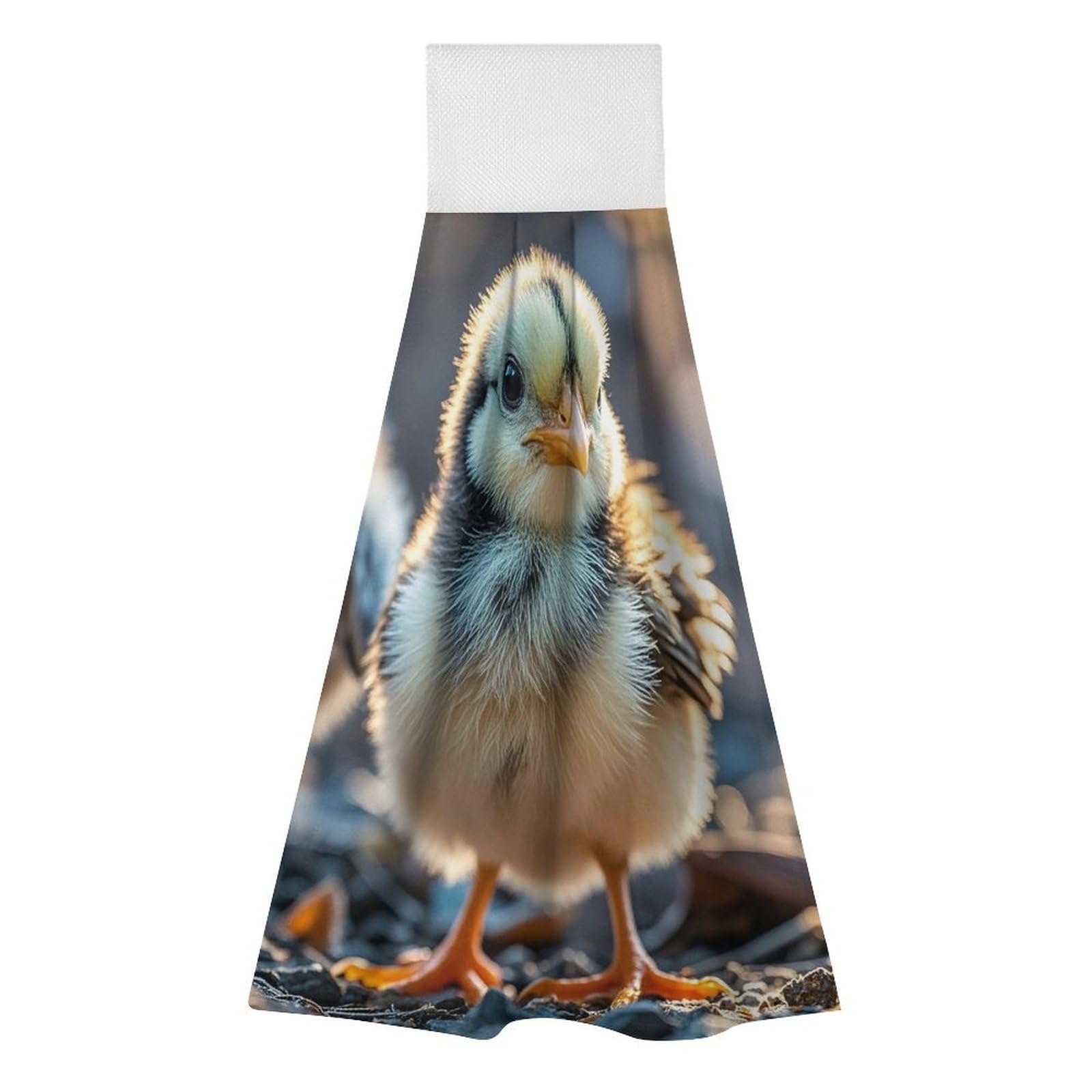 BTCOWZRV Chicken Hanging Kitchen Towels with Loop, 2 PCS Luxury Hand Towels for Bathroom, Soft Microfiber Absorbent Face Towels Quick Dry Cleaning Cloths for Kitchen Dish Towels