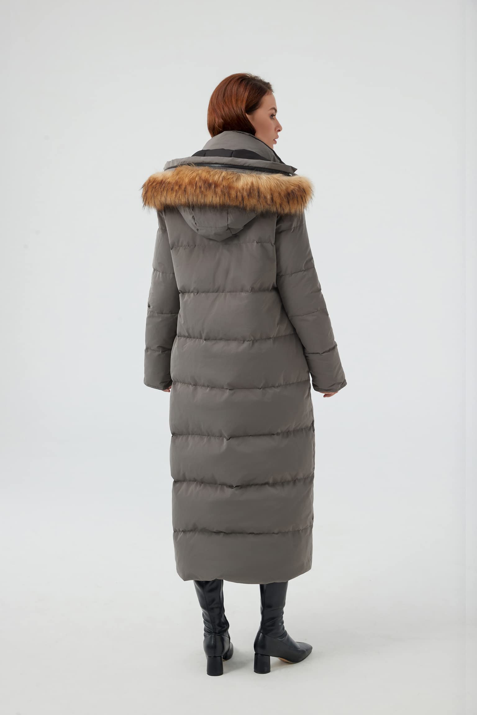 Fitouch Waukee Cappotto Lungo da Donna con Imbottitura in Piumino | Potere di Riempimento 700+ | Lunghezza Intera