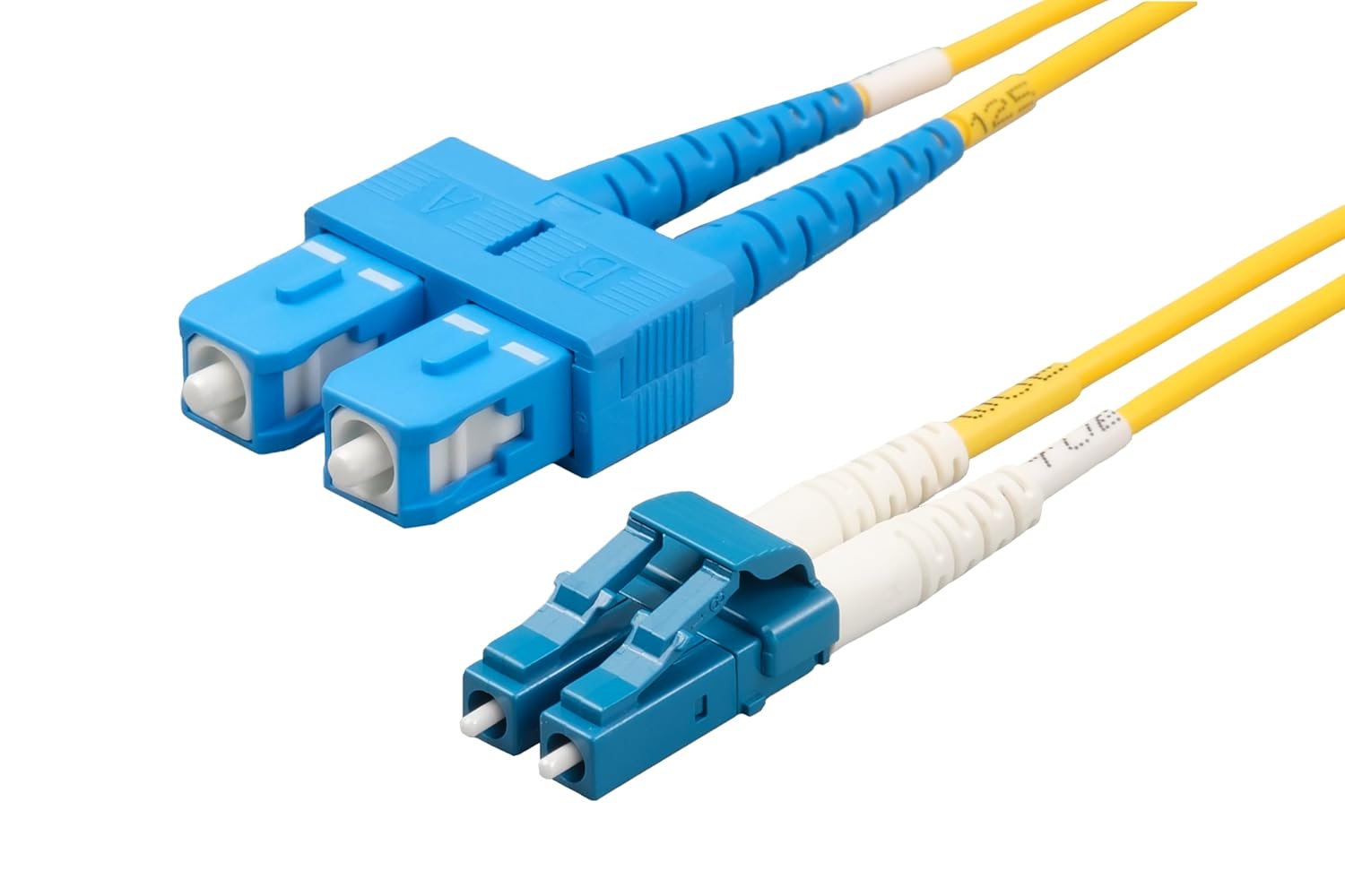 SpeedyFiberTX 1-Pack 22 Meter LC/U to SC/U Fiber Patch Cable, Corning SMF-28 Singlemode 9/125um Ultra Optical Fiber, OS1/OS2 Compatible, Duplex Yellow Riser OFNR Cable Jacket