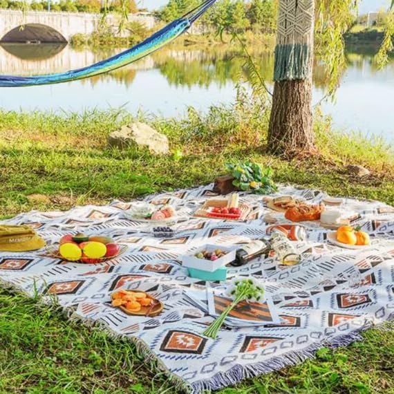 Lqprom Boho Throw Blankets Knit Bed Blankets with Tassel Aztec Western Throws Cover Christmas Decor for All Season Sofa Couch Chair Outdoor Camping Picnic Tent Beach Car Traveling 51"x63" - Image 9
