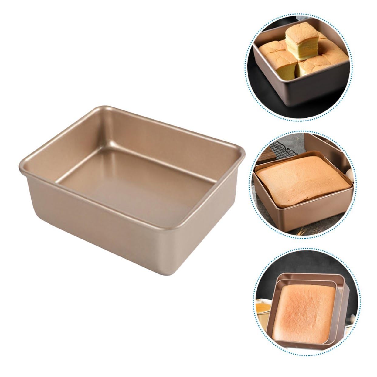 Homoyoyo Edelstahl Kuchenform Quadratisch 21X21X8cm Antihaftbeschichtet Hitzebeständig Multifunktionale Backform für Haushalt und Konditorei