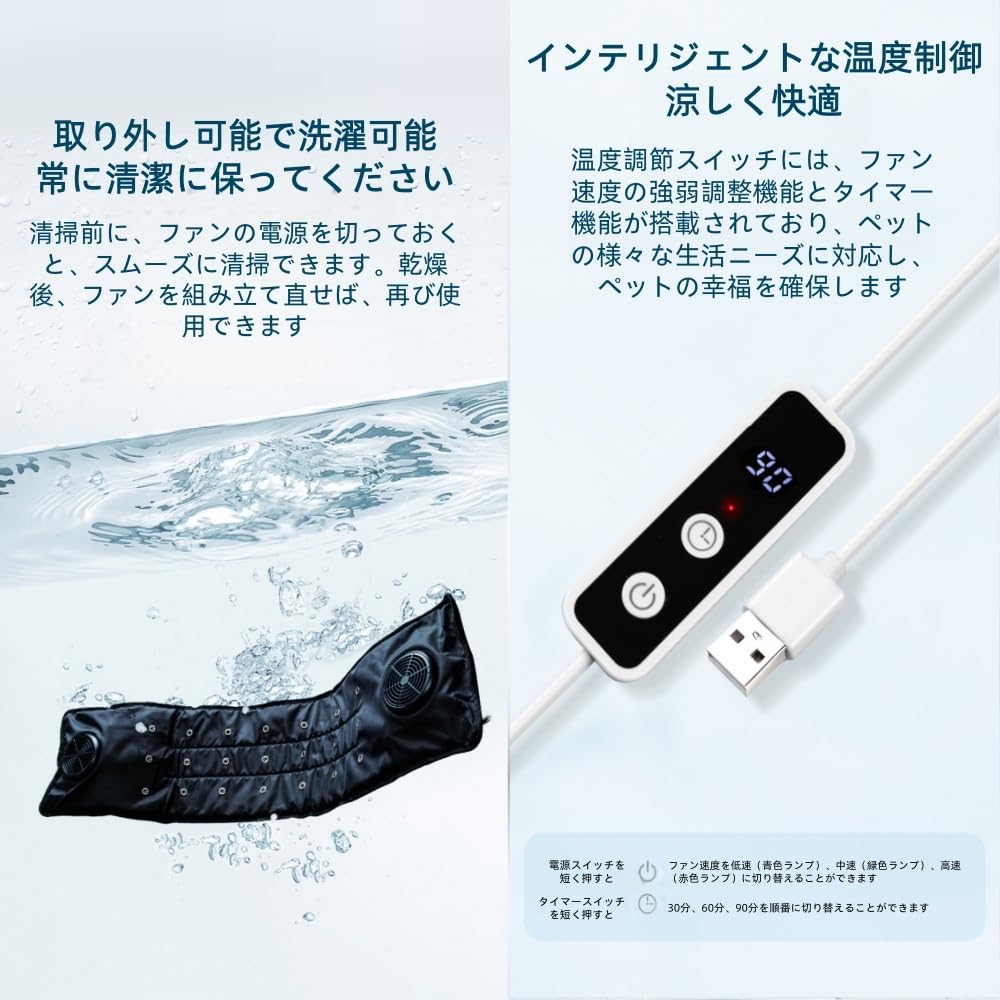 Amazon.co.jp: Gwkn 【新登場】ペットカート用 冷却ファンシート