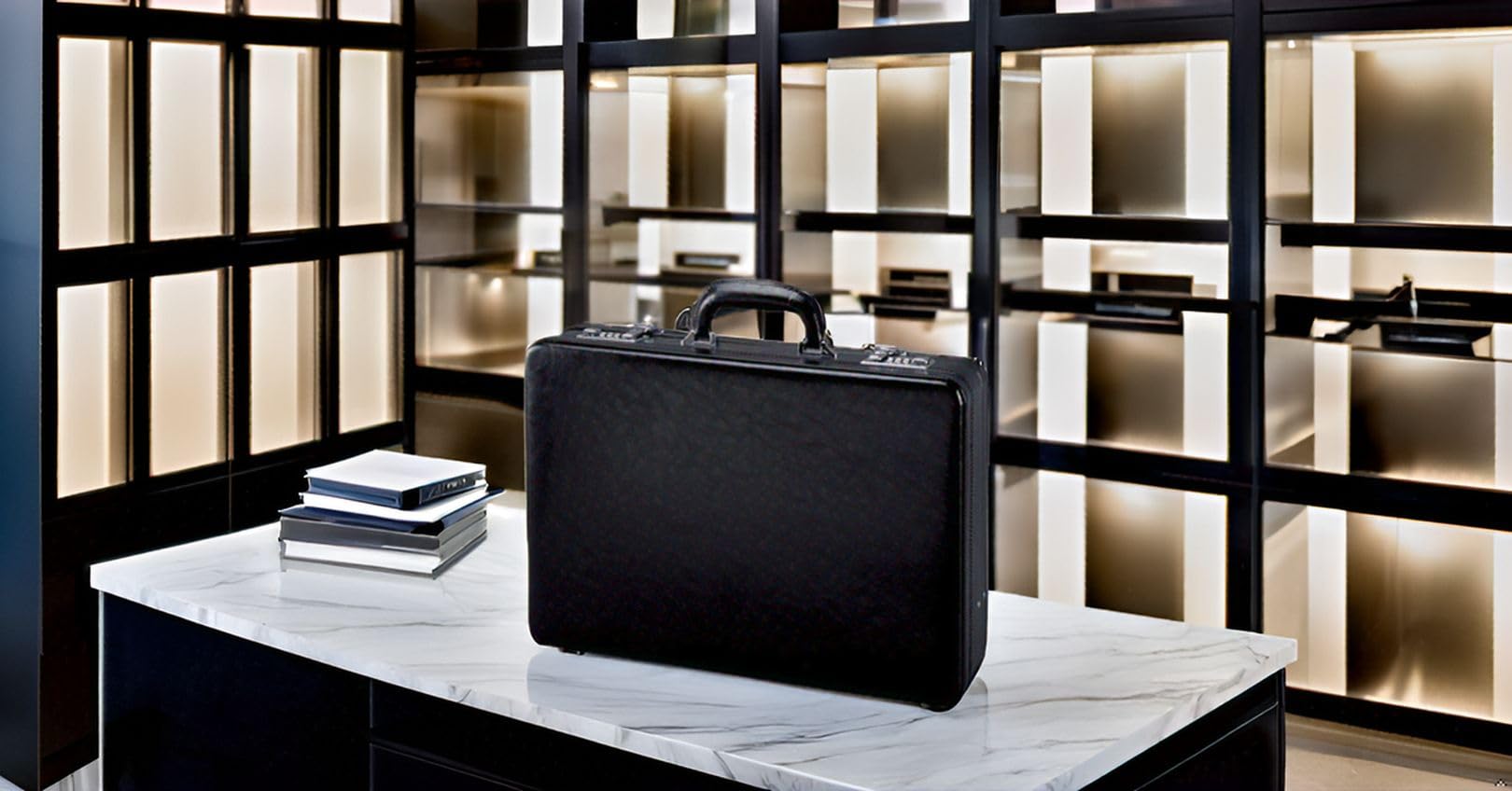 Alassio Attaché-Koffer TAORMINA, Leder, schwarz