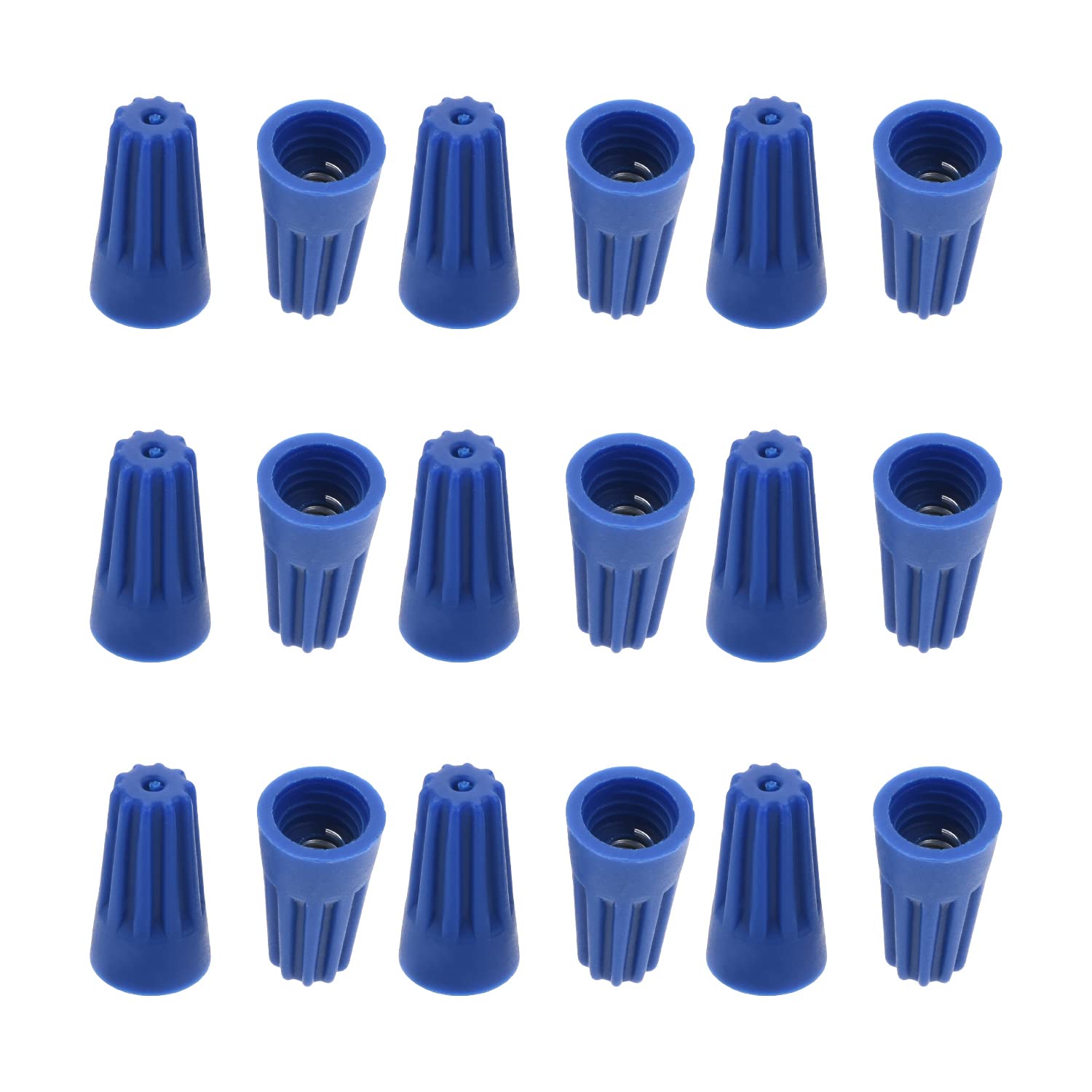 Jutagoss 200 PCS Electrical Wire Connectors Screw Terminals SP2 Type for 2.25-4.5mm² Wire Diameter with Spring Insert Twist Nuts Caps Connection Assortment Set Blue