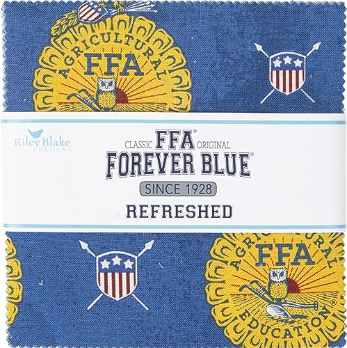 FFA Forever Blue 5" Stacker 42 5-inch Squares Charm Pack Riley Blake Designs 5-13950-42