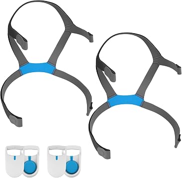 Replacement Headgear for F40 CPAP Mask, Soft CPAP Headgear Strap Compatible with AirFit F40 Nasal Mask, Adjustable F40 Headgear with Enhanced Clips 2 Headgear+2 Pairs Clips