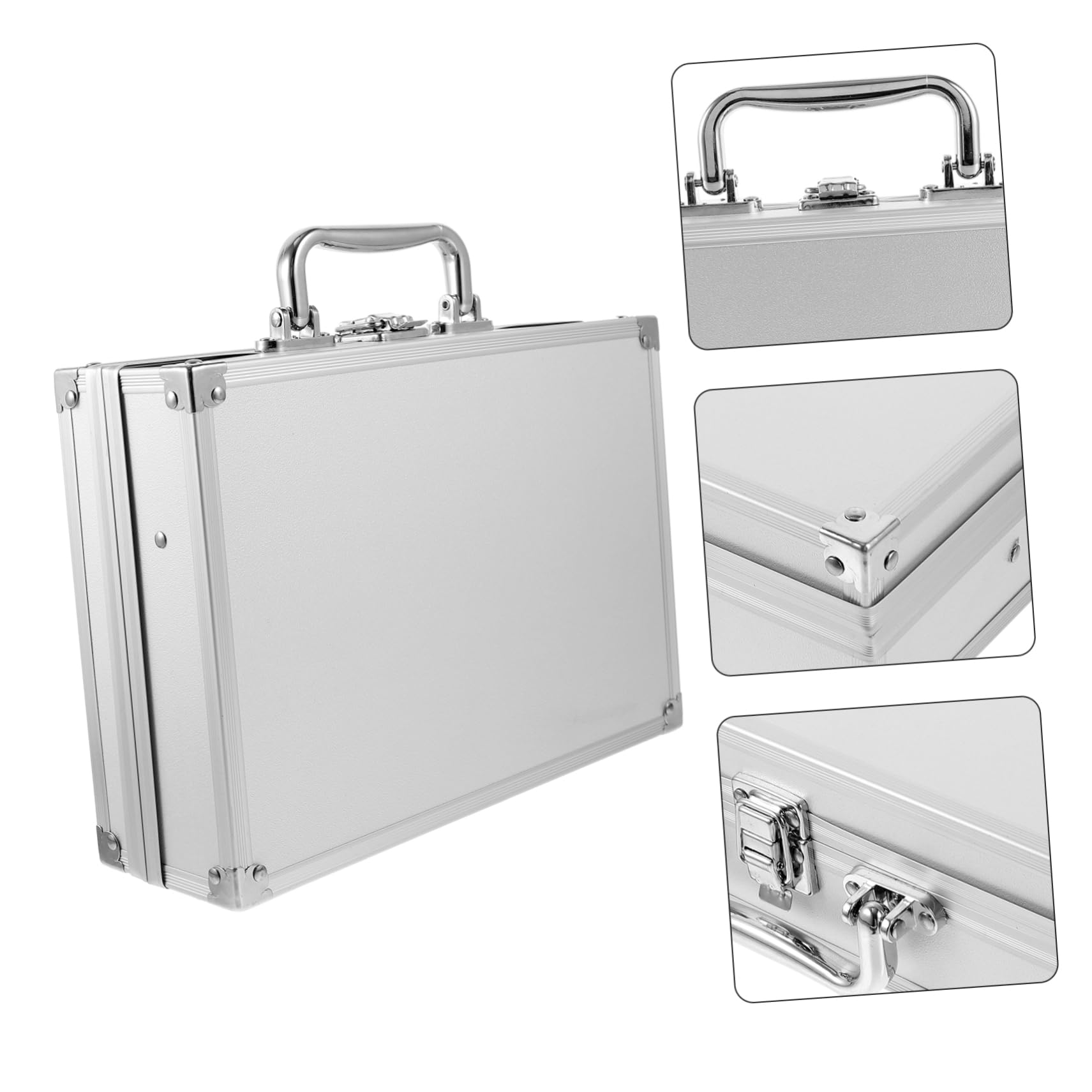 Cassetta Utensili Valigia in Lega di Alluminio Argento per Viaggio e Lavoro | Scatola di Conservazione Multifunzionale, Protezione Sicura, Design Versatile, Compatta e Portatile