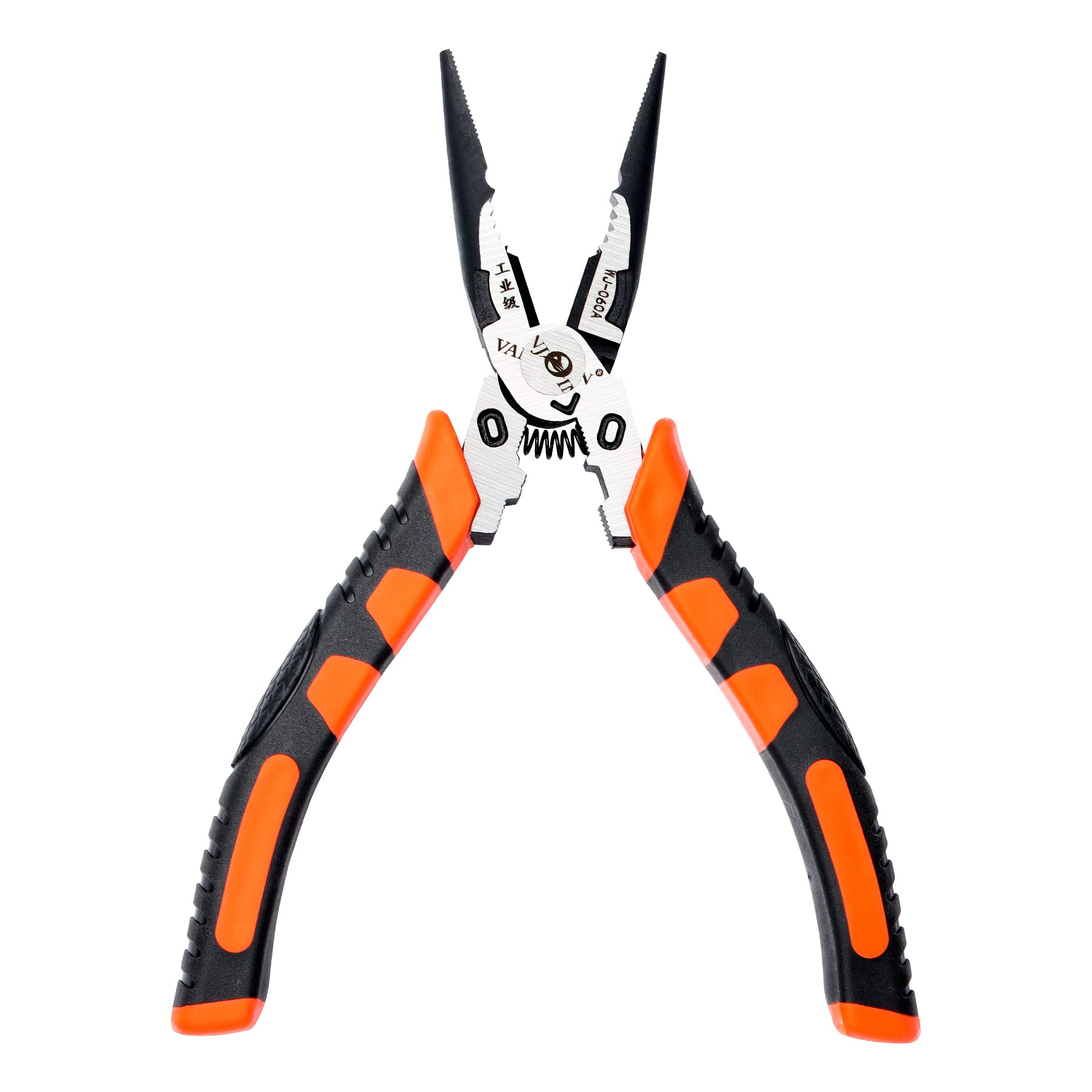 VANJOINNeedle Nose Pliers, 6.5-inch Needle-nose Pliers with Wire Cutter Pliers/Wire Crimping Tool, Long Needle Nose Pliers for Removing Screws Cutting Jewelry Making Fishing