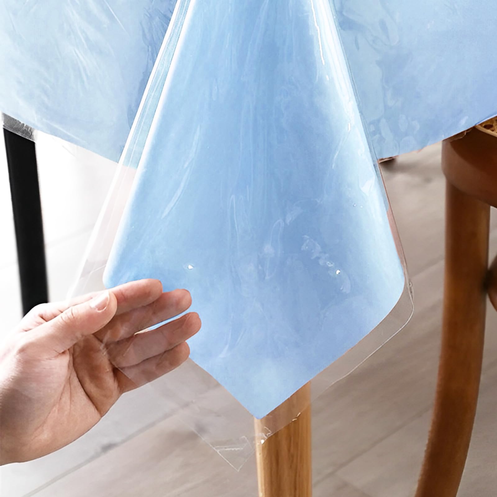 A2ZWORLD Transparant rechthoekig pvc-tafelkleed, beschermend, waterdicht, afwasbaar, plastic tafelkleed (140 x 120 cm